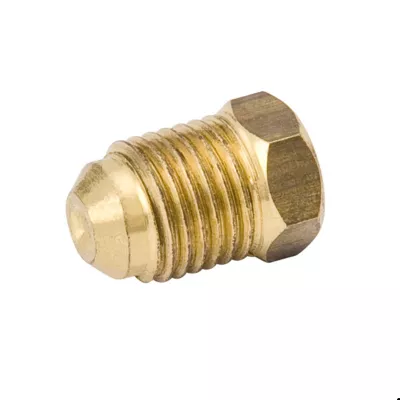 Plug Fitting, 1/4", 45 deg Flare, Brass